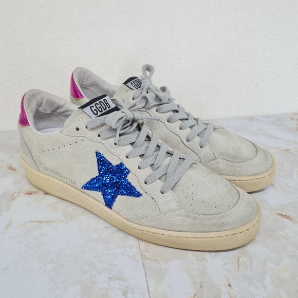 Golden Goose Shoes - RARE Golden Goose Ballstar Sneakers Blue Sequins Size 8.5